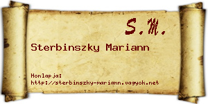 Sterbinszky Mariann névjegykártya