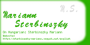 mariann sterbinszky business card